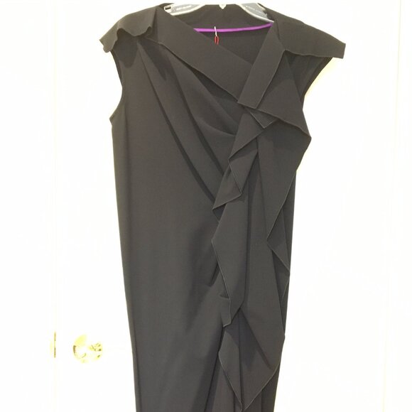 Sophisticated navy wool French couture dress, FR38, NWT - Picture 4 of 12